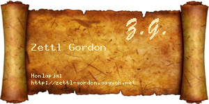 Zettl Gordon névjegykártya